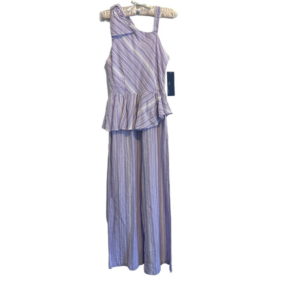 Nwt Habitual Kid Spring Lilac Striped Romper Size 12 - Picture 1 of 8